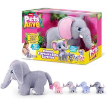 Pelucia Pets Alive Mamae Elefante Filhotes Surpresa Candide