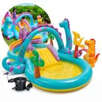 Piscina Inflável Playground Infantil Dinossauro 290L Bomba 220v Intex