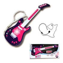 Guitarra Infantil Eletrônica Infantil Com Mixagem Rosa Unik