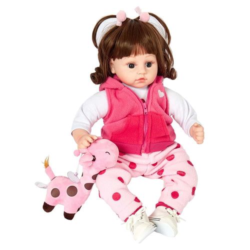 Roupa Para Boneca Bebê Reborn Coelho Com Bolinha Rosa - Shiny Toys