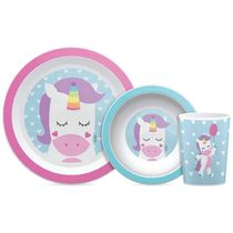 Conjunto de Refeição - 3 Peças - Animal Fun - Unicórnio - Buba