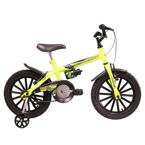 Bicicleta - Aro 16 - Dino - Com Garrafinha - Tk3-Track - Amarelo Neon
