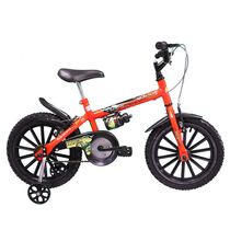 Bicicleta - Aro 16 - Dino - Com Garrafinha - Tk3-Track - Laranja Neon