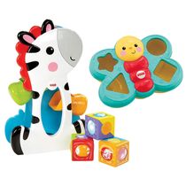 Kit Fisher-Price - Blocos Surpresa Zebra e Encaixa Borboleta