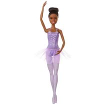Boneca Articulada - Barbie - Profissões - Bailarina - Vestido Roxo - 32 cm - Mattel