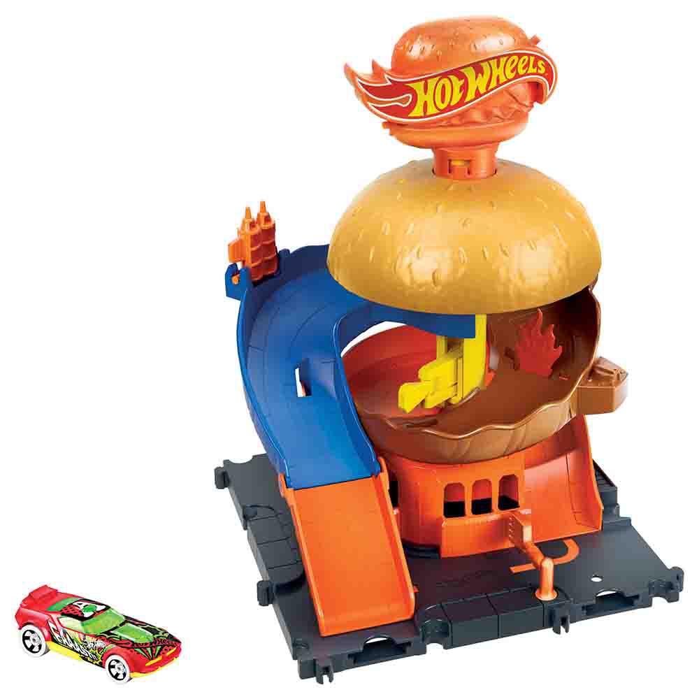 Pista Hot Wheels - City Downtown - Ataque Dino na Pizzaria - Mattel