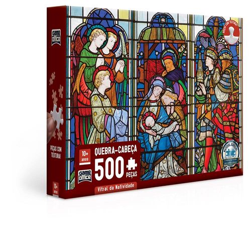Quebra-Cabeça - 500 Peças - Game Office - Vitral da Natividade - Toyster