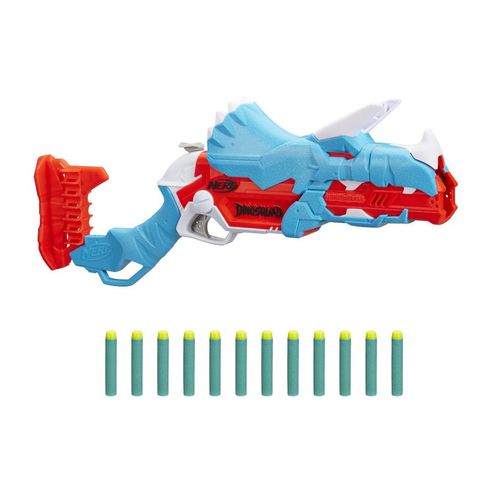 EXCLUSIVO Lançador - Dardos Nerf - Dinosquad - Tricera-Blast - com 12 Dardos - Hasbro