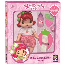 Boneca Baby Moranguinho de Vinil - Faz Xixi com Acessórios - Mimo