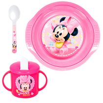Conjunto de Alimentação - 3 Peças - Disney - Minnie Mouse - New Toys