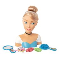 Boneca - Princesas Disney - Busto - Cinderela - Azul - 24 cm - Novabrink