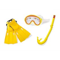 Acessórios de Praia e Piscina - Conjunto de Mergulho Aventura - 3 Peças - Amarelo - Intex