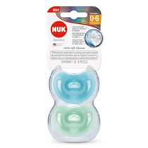 Chupetas Nuk - Sensitive Soft - Boy S1 - 100% Silicone - 2 Unidades - Sortido - Tamanho 1