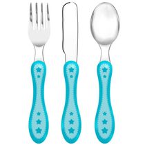 Conjunto de Talheres - 3 Peças - Estrelinha - Azul - Buba