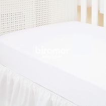 Lençol para Berço - 1 Peça - Malha Liso Branco - Biramar