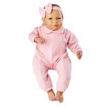 Boneca Bebê - Bebê Real - Coleção Expressões - Quero Carinho - Macacão Rosa - Roma Jensen