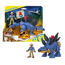 Boneco e Figura de Ação - Imaginext - Jurassic World - Stegosaurus - Azul - Mattel