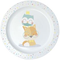 Pratinho de Alimentação Infantil - Azul - Coruja e Cachorro - Minimi