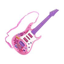 Guitarra Rock Star Com Luz De 52 Cm Com Alça Radical Rosa