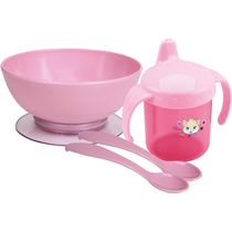 Kit Refeição Com Caneca - Talheres Livre Bpa - Petita Rosa