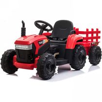 TOBBI Trator Eletrico Infantil com Motor Duplo e Luzes LED para 3 a 6 Anos Vermelho