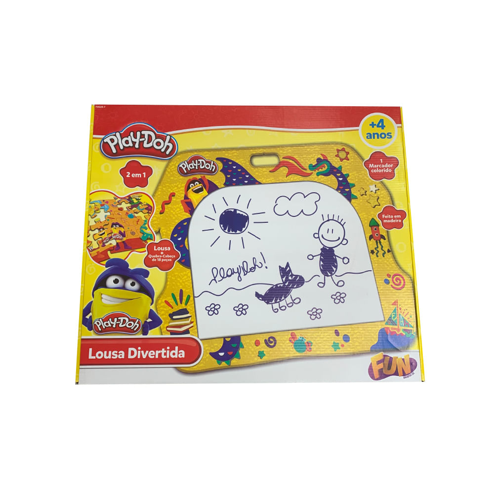 Tapete Bilíngue com Apagador para Colorir - Play-Doh - Fun - Ri Happy