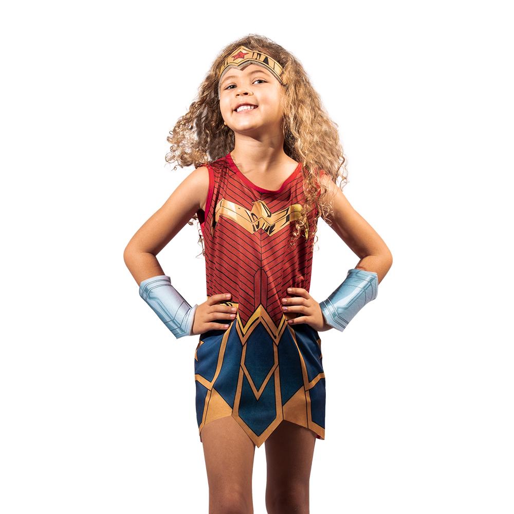 Fantasia Arlequina Infantil Luxo Dc Super Hero Girl Original