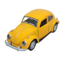 Fusca Metal Amarelo Volks Miniatura Fricção Abre As Portas