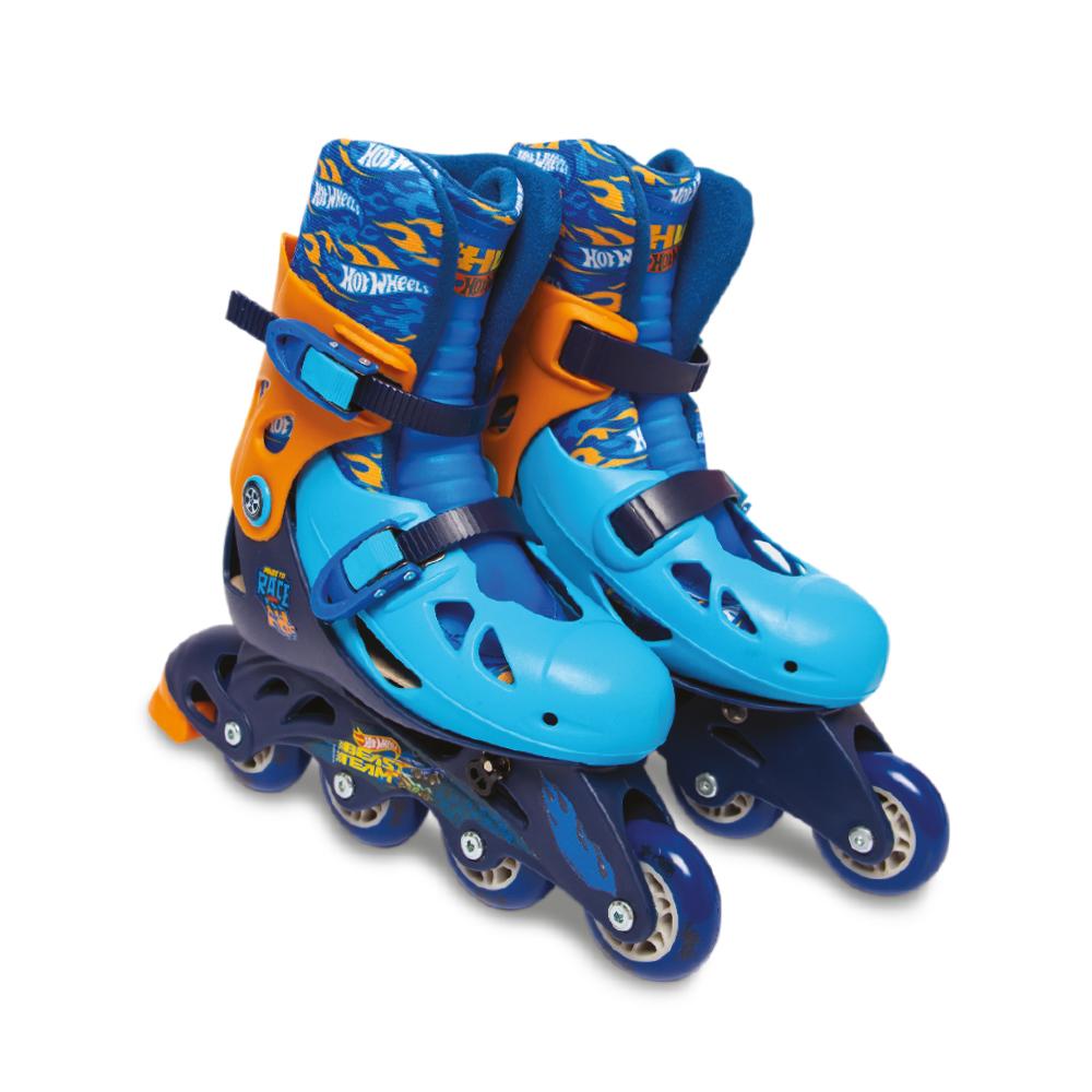 Patins Roller Skate 4 Rodas Ajustáveis Azul/branco Tam.30 a 33