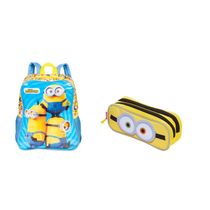 Kit Minions - Mochila de Costas e Estojo Duplo - Sestini