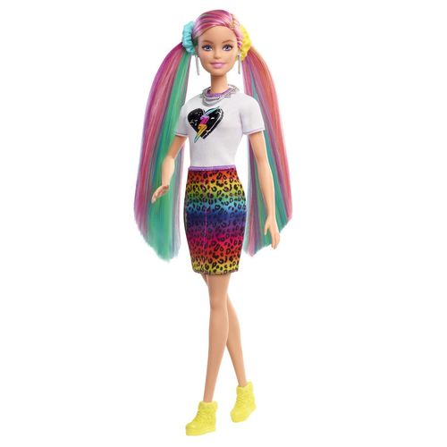 Boneca - Barbie - Penteado Arco-íris - Animal Print - Mattel