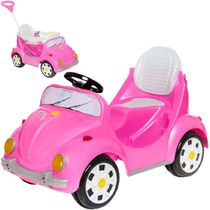 Carrinho Passeio Pedal Calesita 1300 Fouks Fusca 2 em 1 Pink