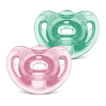 Chupetas Nuk - Sensitive Soft - Girl S2 - 100% Silicone - 2 Unidades - Rosa e Verde