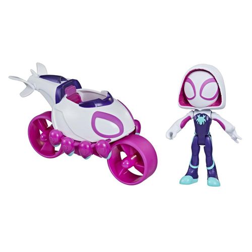 Mini Boneco e Veículo - Marvel - Spidey e Seus Amigos - Ghost Spider e Moto-Cóptero - Hasbro