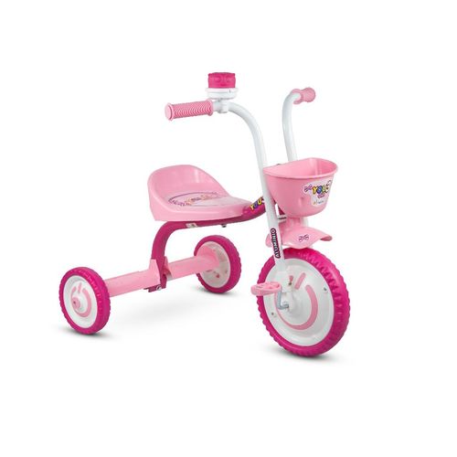 Triciclo Infantil - Passeio e Pedal - Velobaby G2 - Rosa - Bandeirante