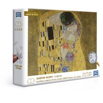 Quebra-Cabeça - Metalizado - Coleção Obras de Arte - 1000 Peças - Klimt - O Beijo - Toyster