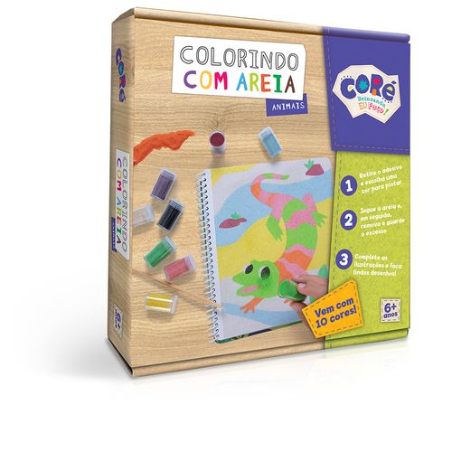 Conjunto De Atividades - Colorindo Com Areia - Animais - 10 Cores - Toyster