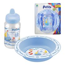 Kit Papinha Com Prato + Copo E 2 Colheres Estampa Nautico