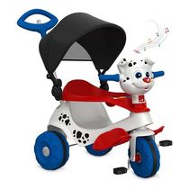 Triciclo Velobaby Doggy Com Capota E Pedal Chip Sonoro Preto