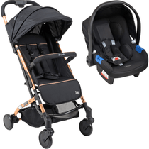 Carrinho de Bebe com Bebe Conforto Burigotto Zap Metal Cobre