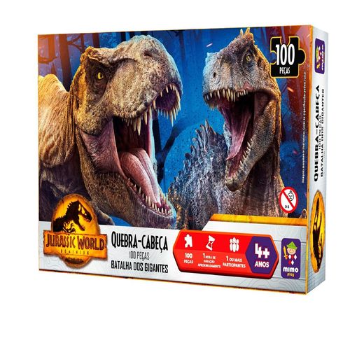 Quebra-Cabeça - Jurassic World - 100 Peças - Batalha dos Gigantes - Mimo