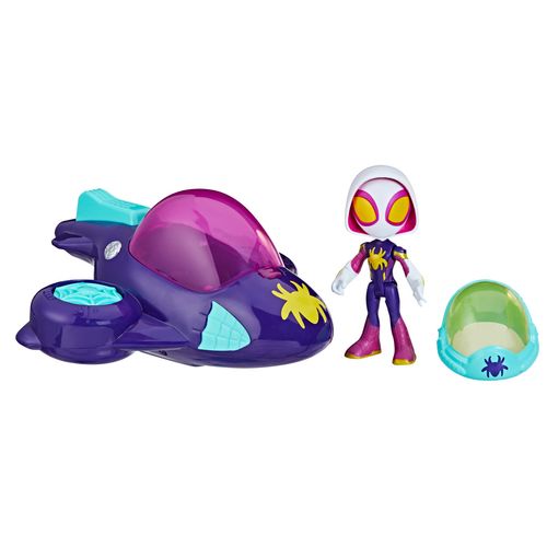 Conjunto Carrinho E Figura - Marvel - Spidey E Seus Amigos Espetaculares - Ghost-Spider - Hasbro