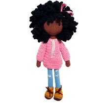 Boneca - Cicinha - Rosa - Amigu Amigurumis