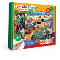 Quebra-Cabeça - 30 Peças - Corrida Animal - Maderá - Toyster