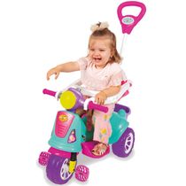 TRICICLO INFANTIL AVESPA COM HASTE REMOVIVEL E PROTEÇÃO PINK