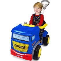 Carrinho De Passeio/pedal Azul Com Empurrador Truck Maral