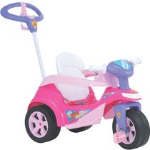 Triciclo/velotrol Baby Trike Com Haste Direcionável Rosa