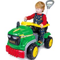 CARRINHO DE PASSEIO INFANTIL TRACTOR AGRO COM PEDAL E APOIO