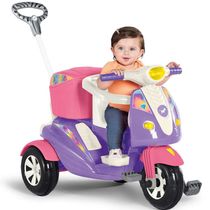 Carrinho de Passeio e Pedal Infantil Moto Uno Rosa 1036 Calesita