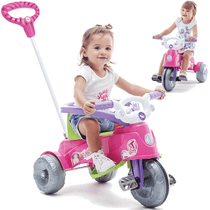 Triciclo Infantil 2 em 1 Passeio e Pedal Rosa Tatetico Calesita